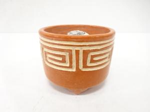 楽焼　吉村楽入造　赤楽　火入